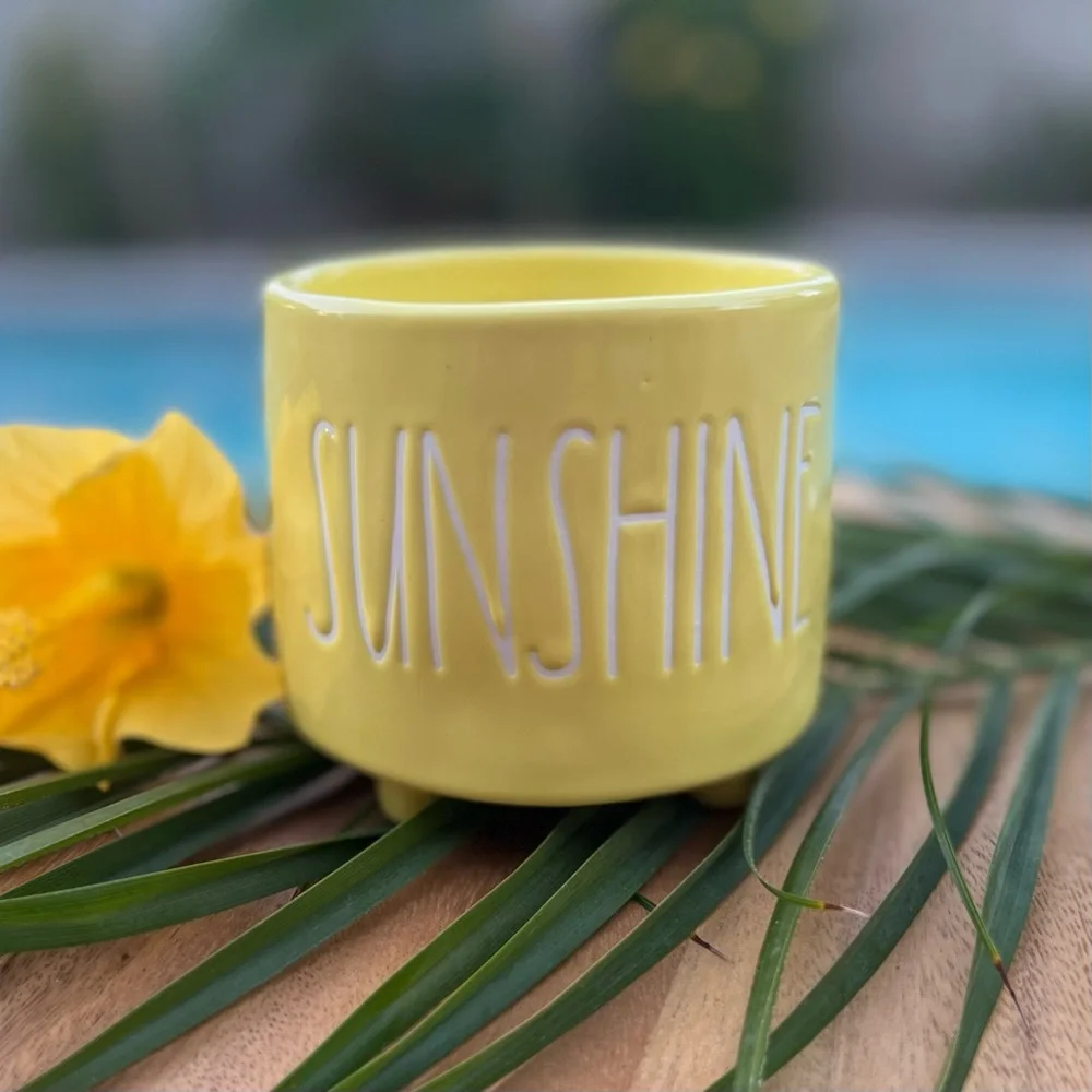 ❌SOLD❌ Rae Dunn NWT SUNSHINE Golden Sands Citronella Outdoor Candle Yellow11.4oz - Picture 4 of 10